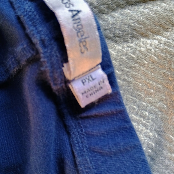 Johnny Was Blue Leggings with Pink Floral Embroidery Sz PXL - Picture 6 of 9